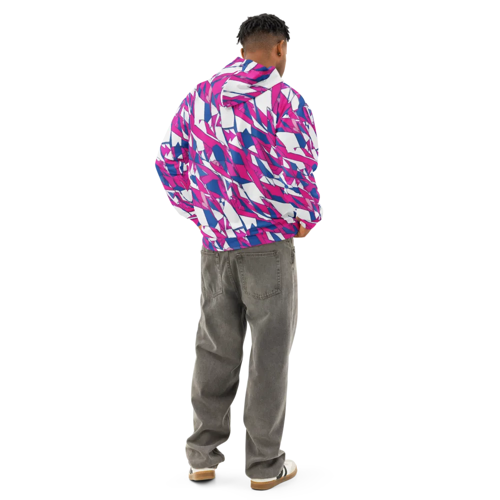 Blue Noise Bloom on Cotton Hoodie — Back