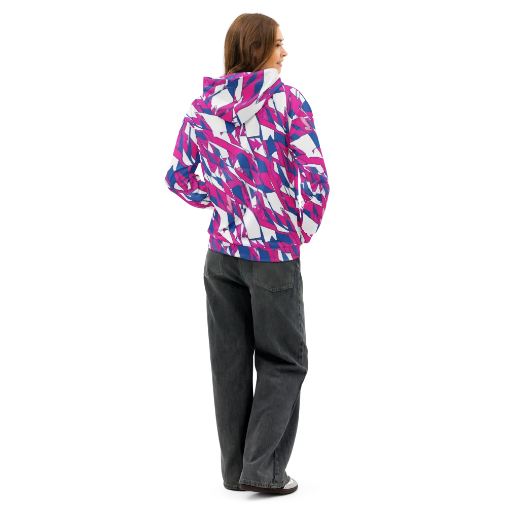 Blue Noise Bloom on Cotton Hoodie — Back