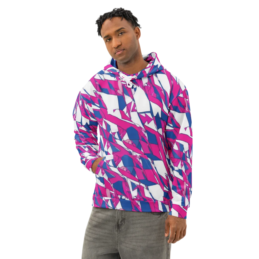 Blue Noise Bloom on Cotton Hoodie — Left Front