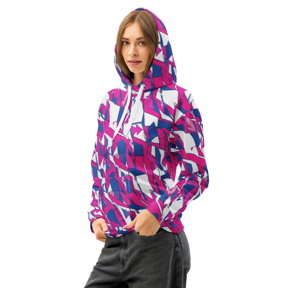 Blue Noise Bloom on Cotton Hoodie — Left Front