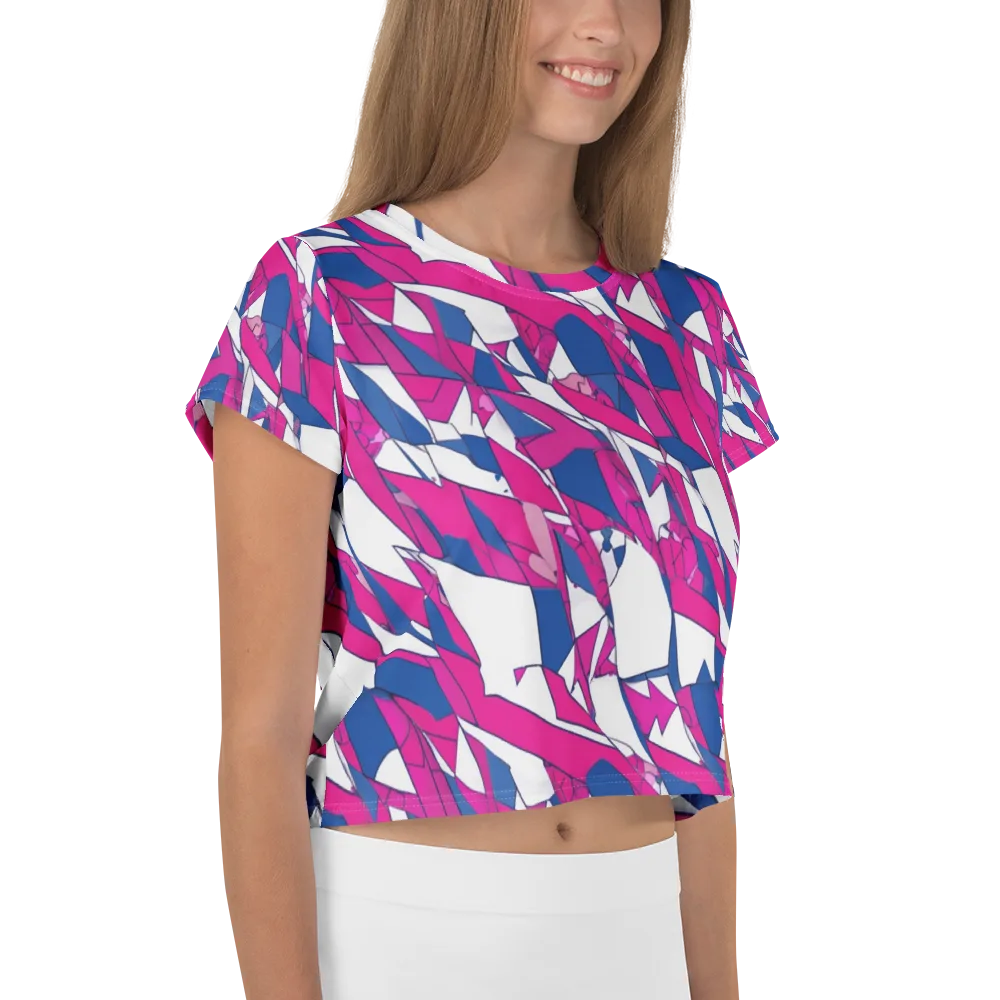 Blue Noise Bloom on Crop Tee — Right