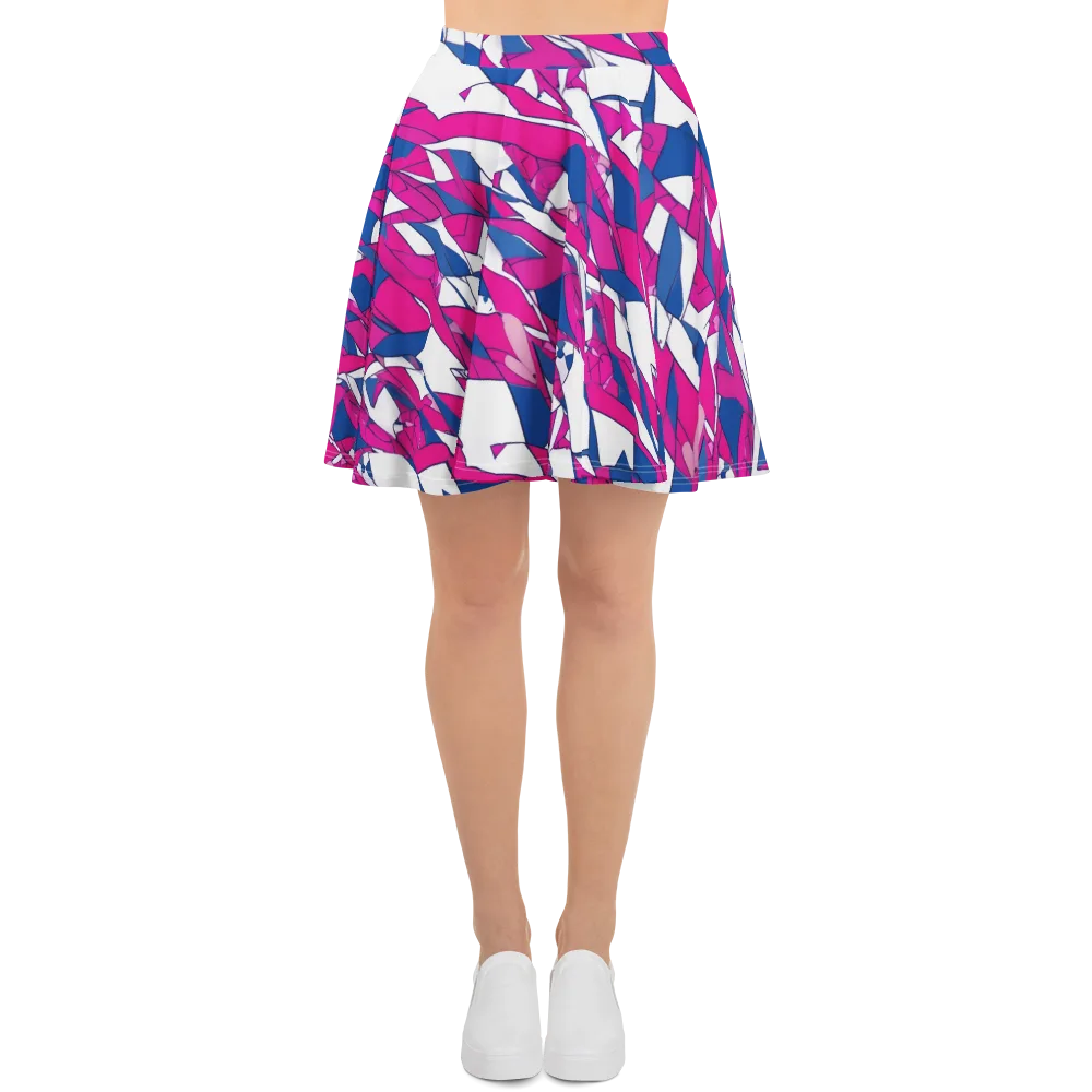 Blue Noise Bloom on Skater Skirt — Front