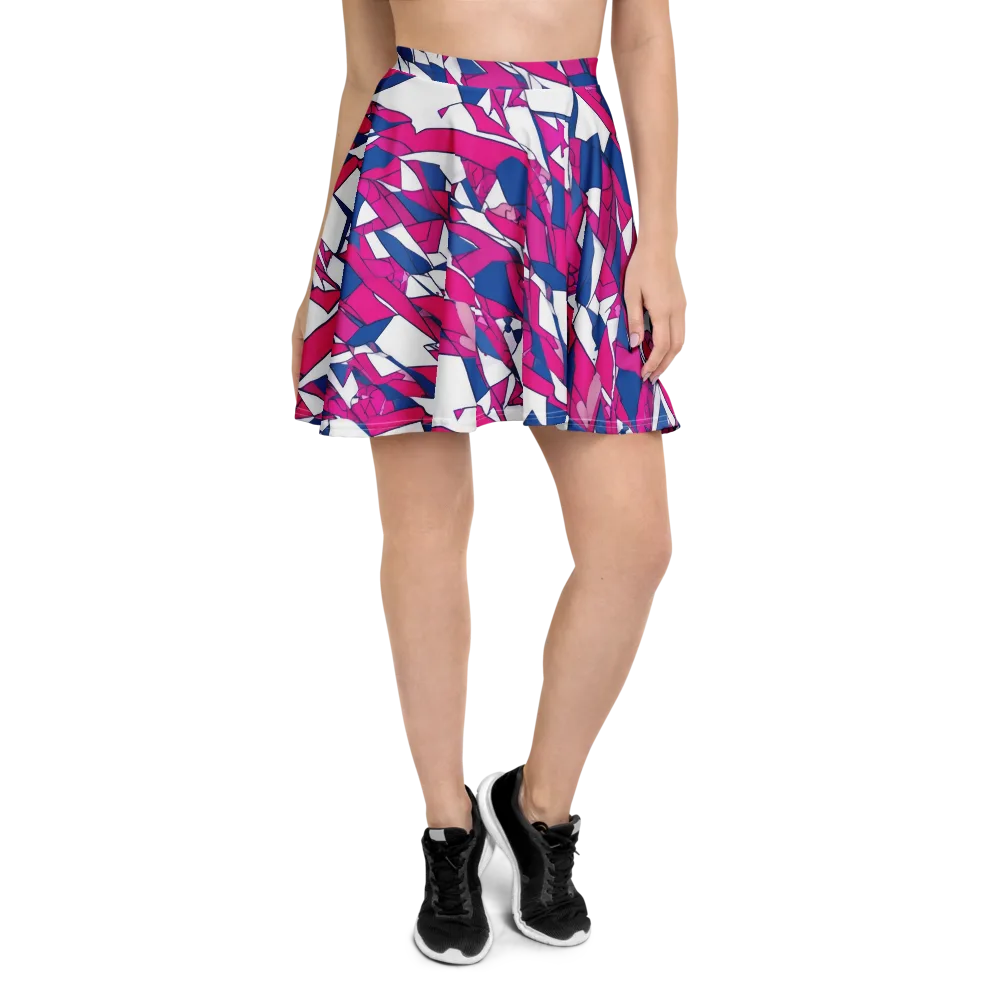 Blue Noise Bloom on Skater Skirt — Front