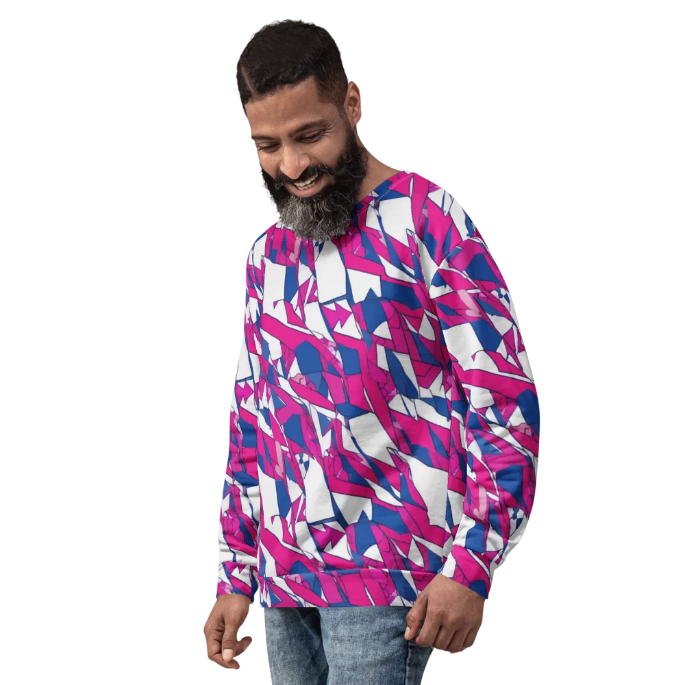 Blue Noise Bloom on Sweatshirt — Left Front