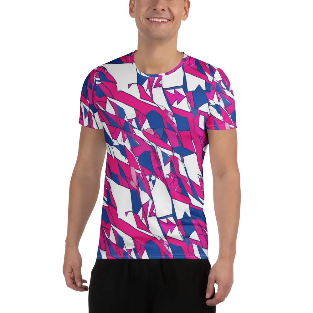 Blue Noise Bloom on Men's Athletic T-Shirt — Front