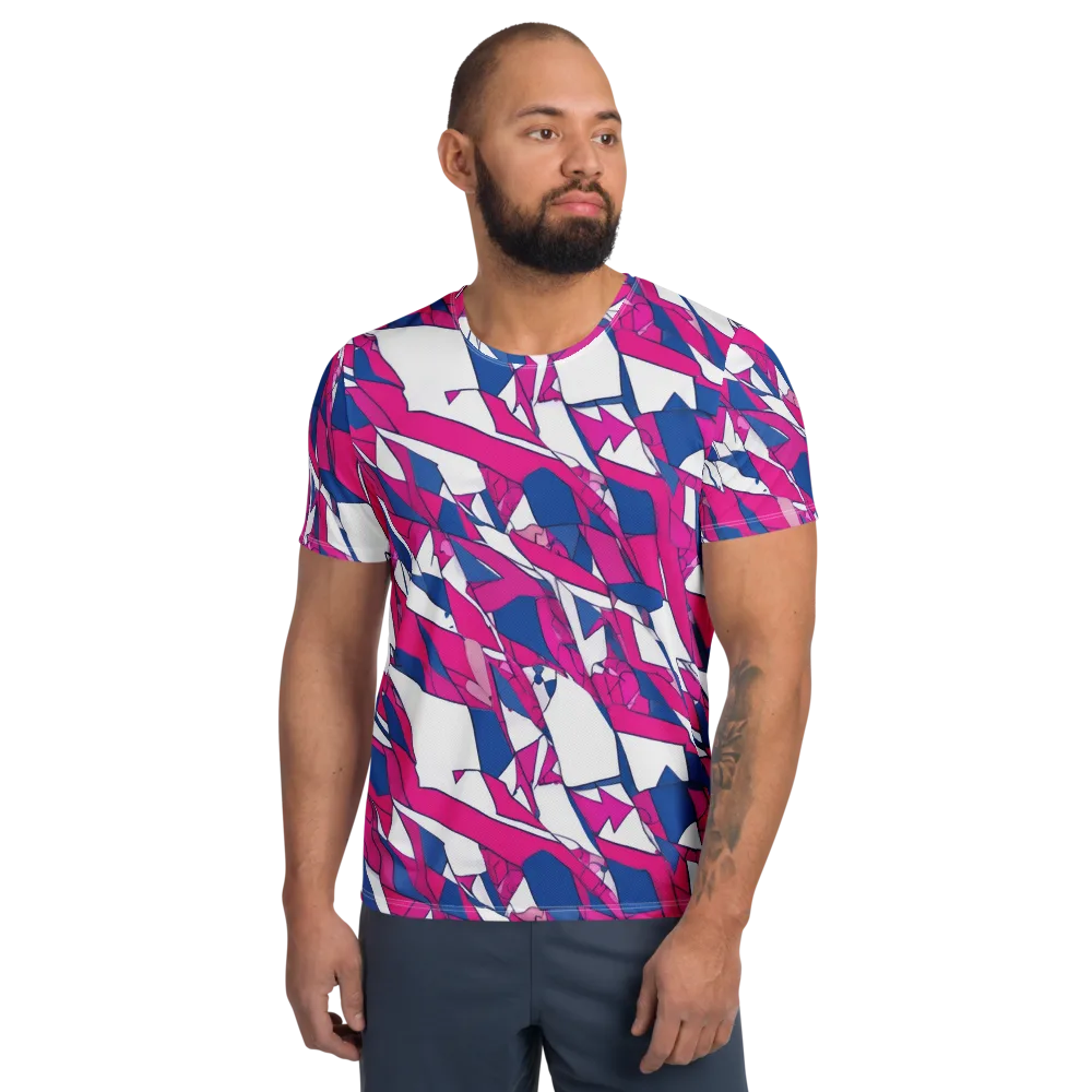 Blue Noise Bloom on Men's Athletic T-Shirt — Front