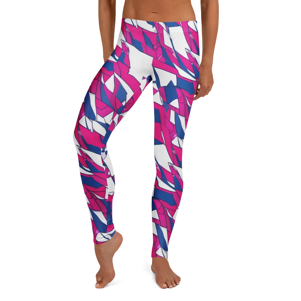 Blue Noise Bloom on Leggings — Front