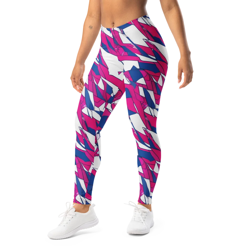Blue Noise Bloom on Leggings — Left Front