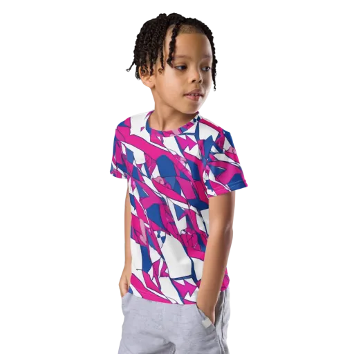 Blue Noise Bloom on a Kids Crew Neck T-Shirt