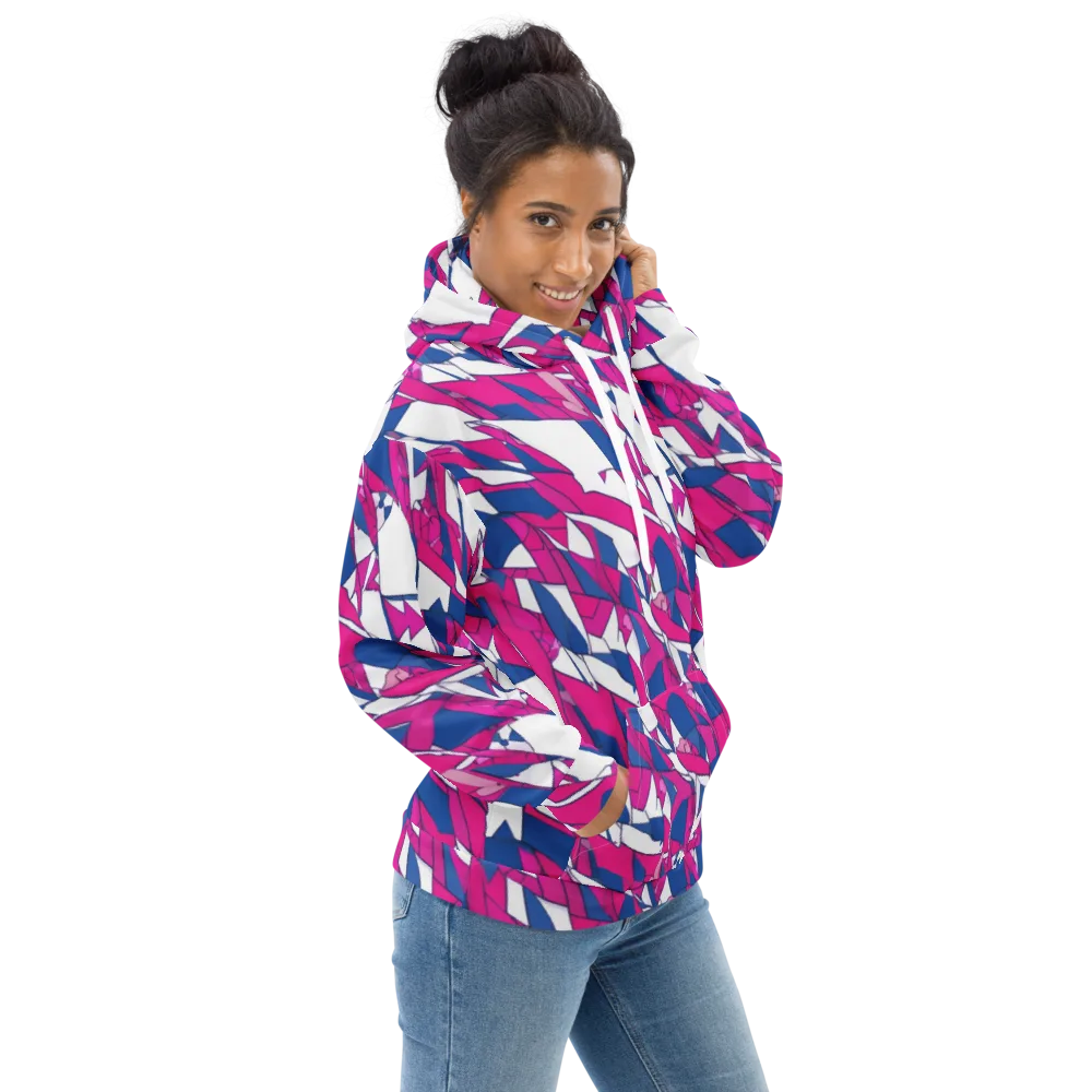 Blue Noise Bloom on Hoodie — Right