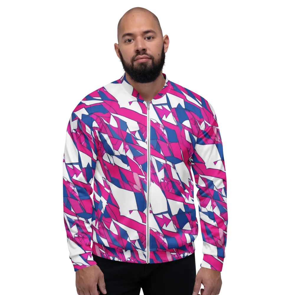 Blue Noise Bloom on Bomber Jacket — Front