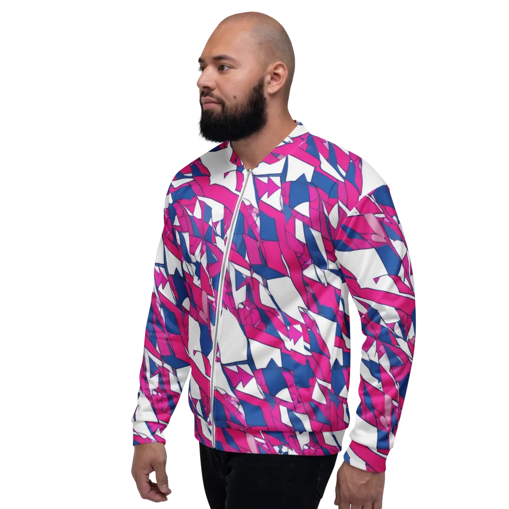 Blue Noise Bloom on Bomber Jacket — Left