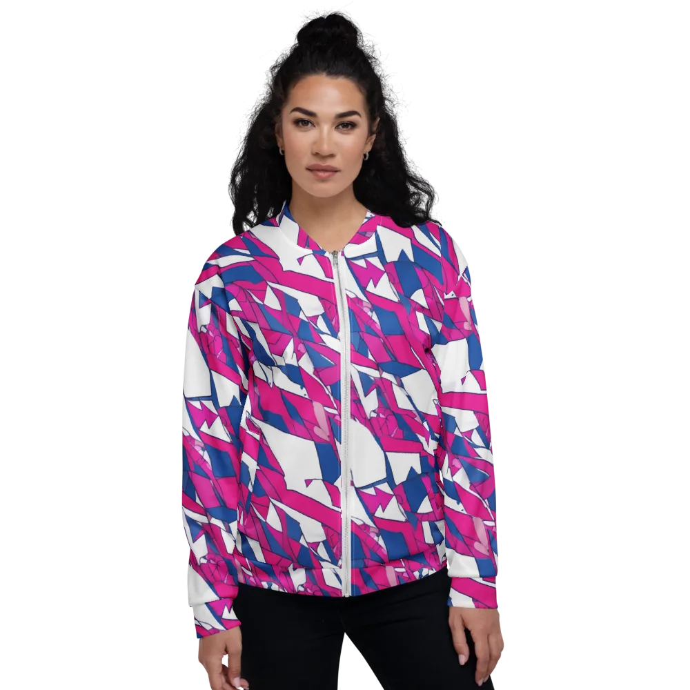 Blue Noise Bloom on Bomber Jacket — Front