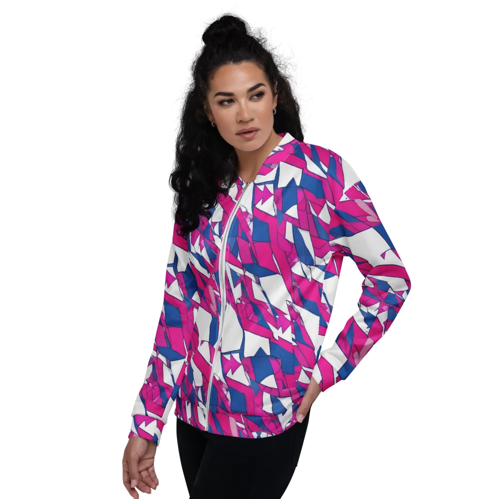 Blue Noise Bloom on Bomber Jacket — Left