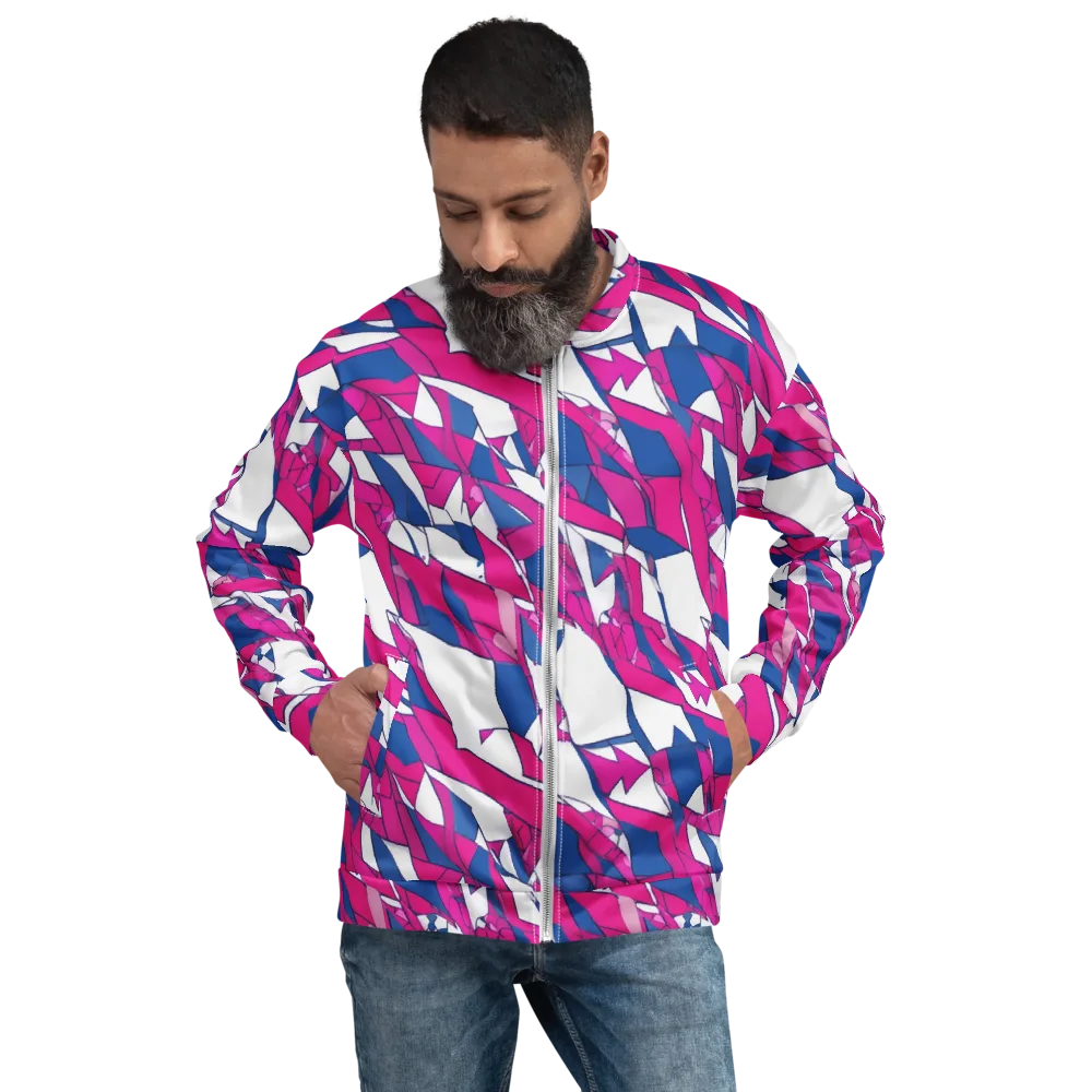 Blue Noise Bloom on Bomber Jacket — Front