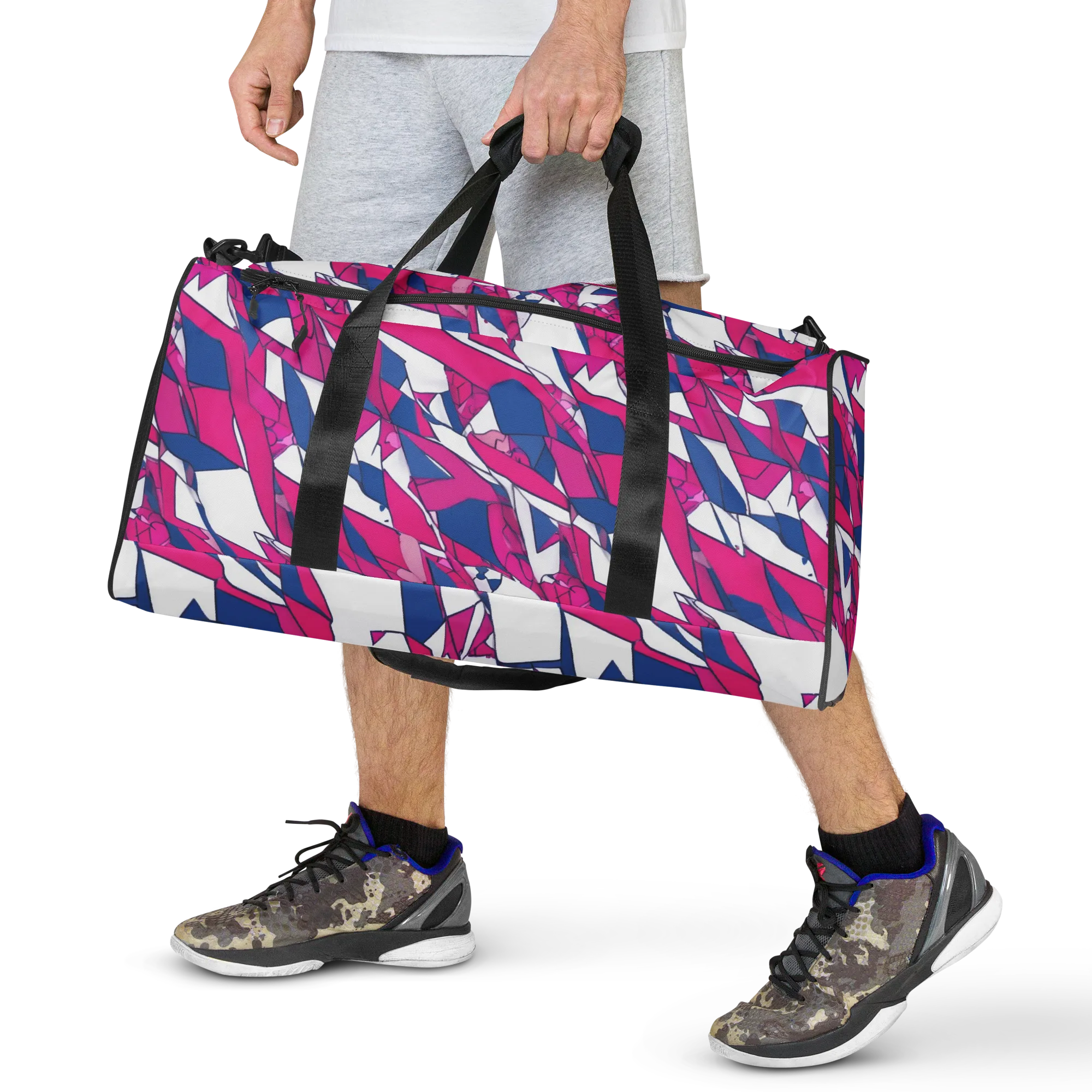 Blue Noise Bloom on Duffle Bag — Front