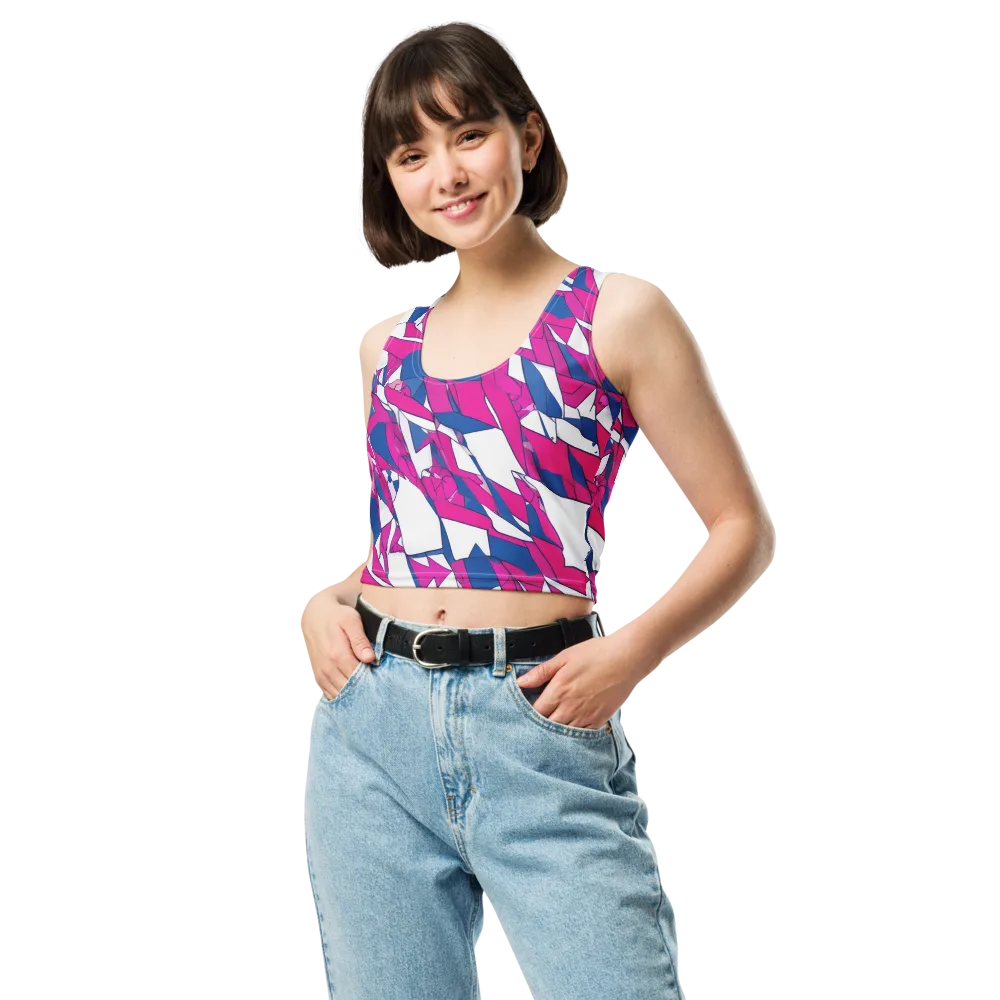 Blue Noise Bloom on Crop Top — Front