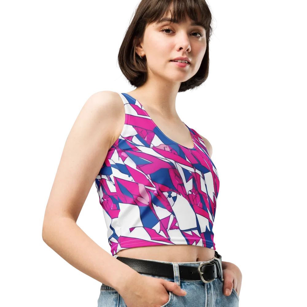 Blue Noise Bloom on Crop Top — Right Front