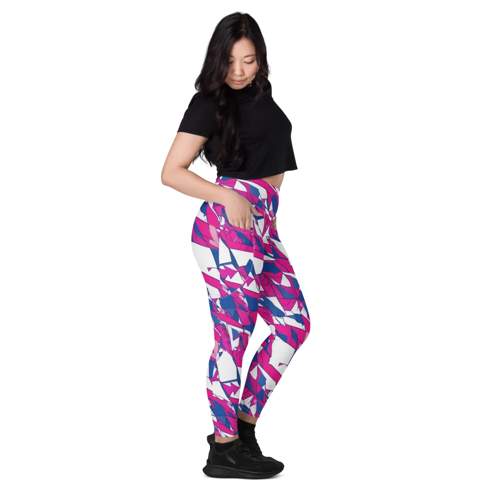 Blue Noise Bloom on Leggings with Pockets — Right
