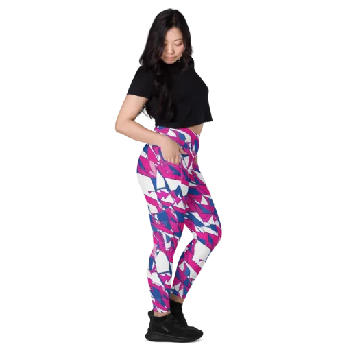 Blue Noise Bloom on a Leggings with Pockets