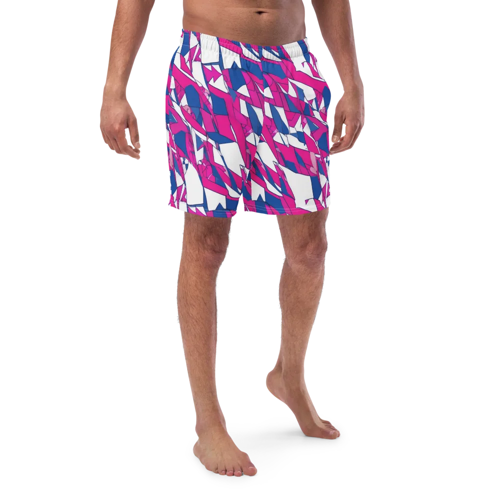 Blue Noise Bloom on Swim Trunks — Front