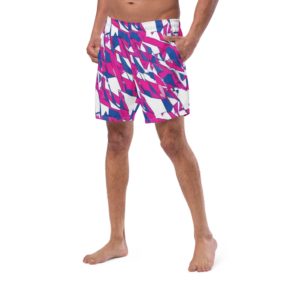 Blue Noise Bloom on Swim Trunks — Left Front