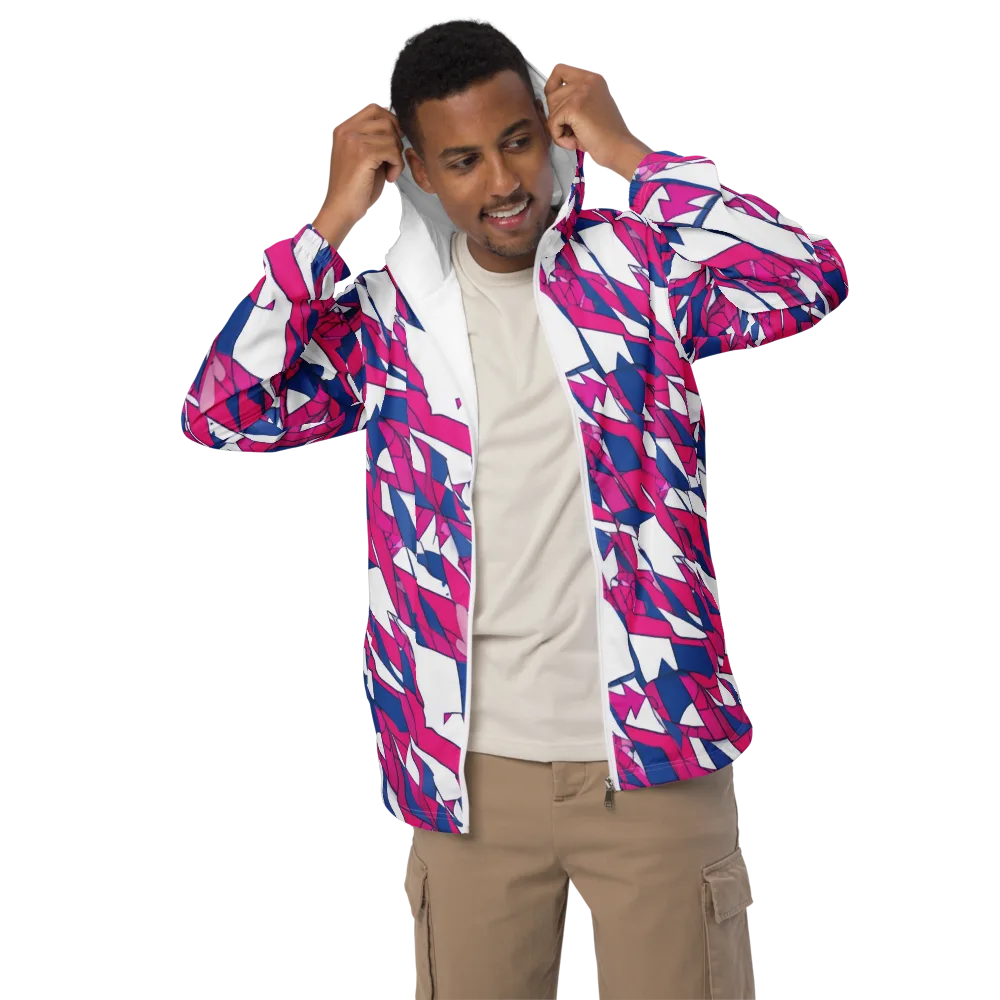 Blue Noise Bloom on Men's Windbreaker — Front