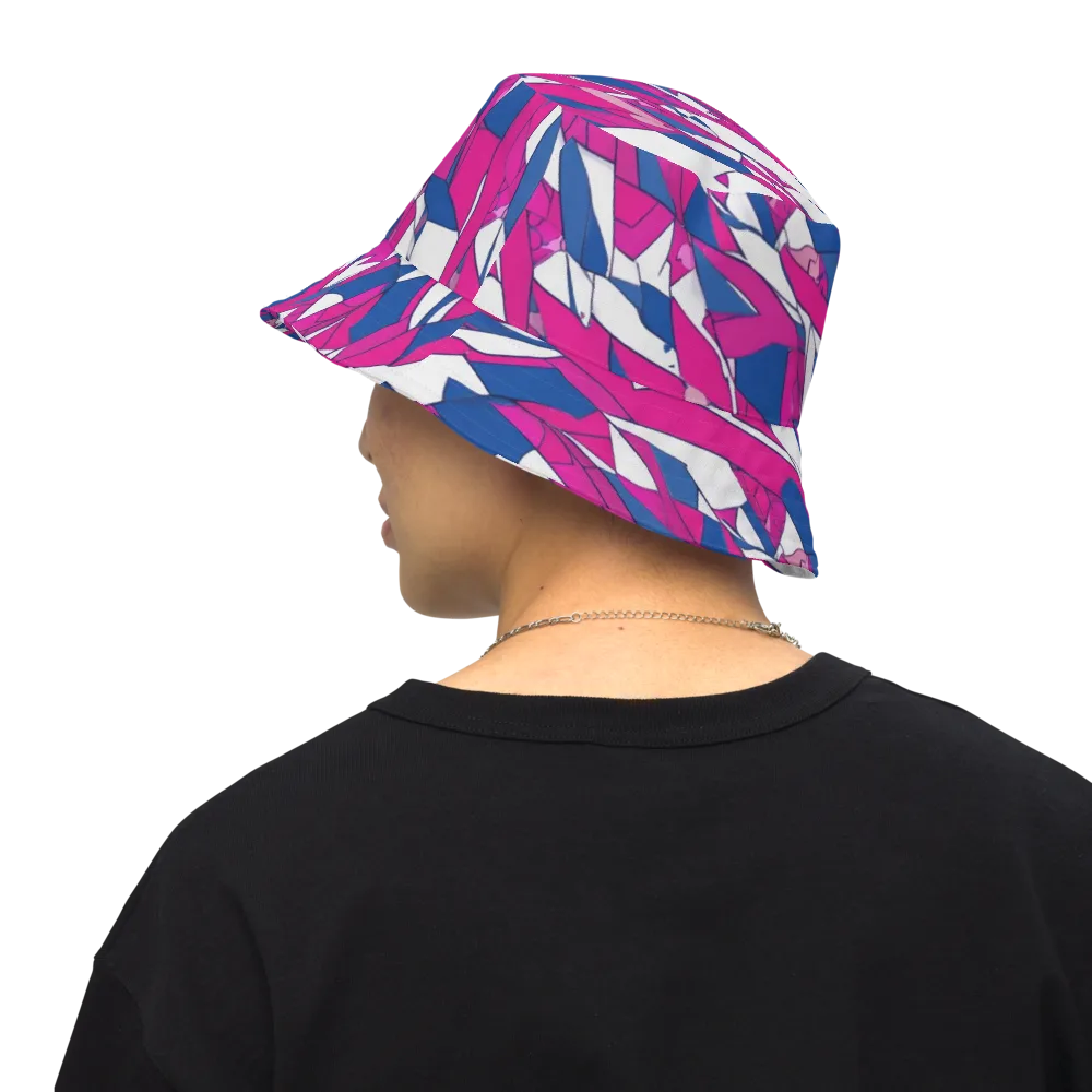 Blue Noise Bloom on Reversible Bucket Hat — Back Inside