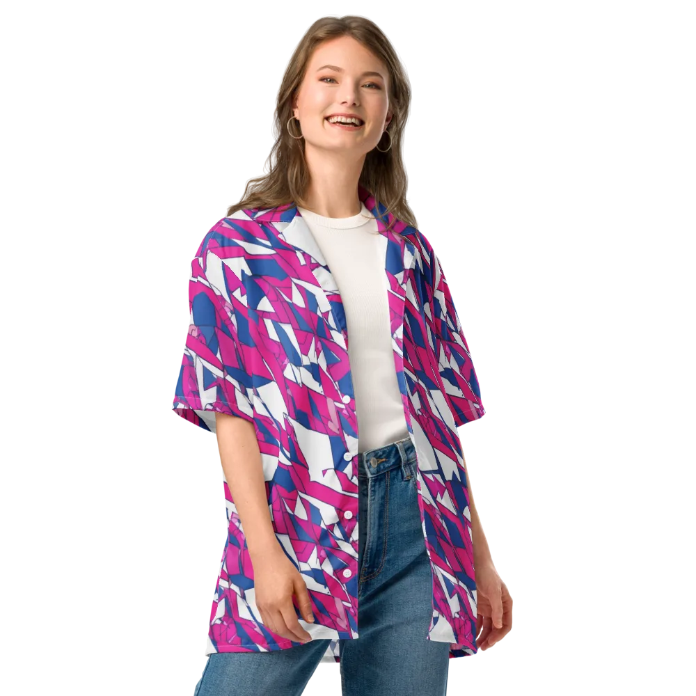 Blue Noise Bloom on Button Shirt — Front
