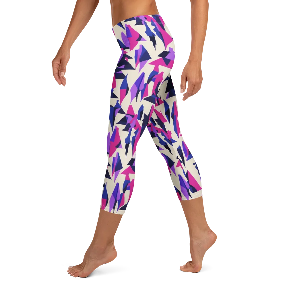 Electric Ridgeline on Capri Leggings — Left