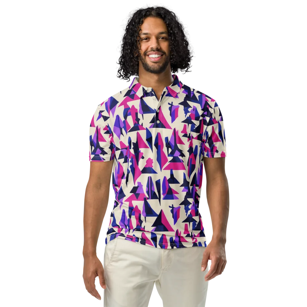 Electric Ridgeline on Men's Slim Fit Polo Shirt — Front