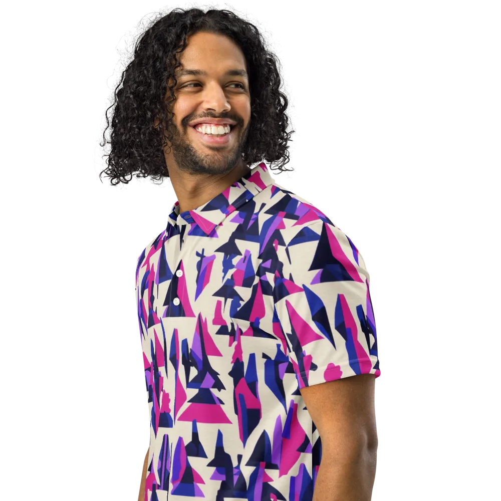 Electric Ridgeline on Men's Slim Fit Polo Shirt — Left Front