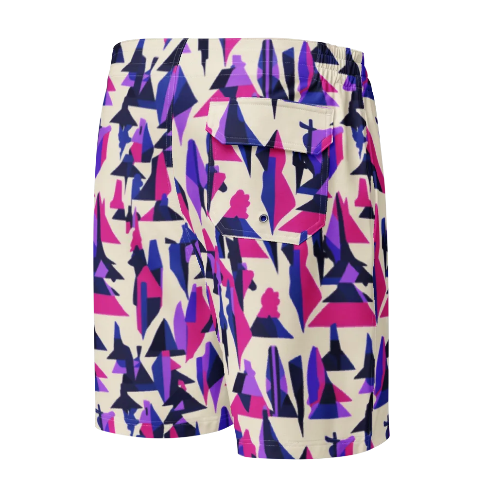 Electric Ridgeline on Men's Board Shorts — Back
