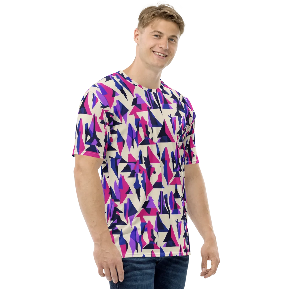 Electric Ridgeline on Men's Crew Neck T-Shirt — Right