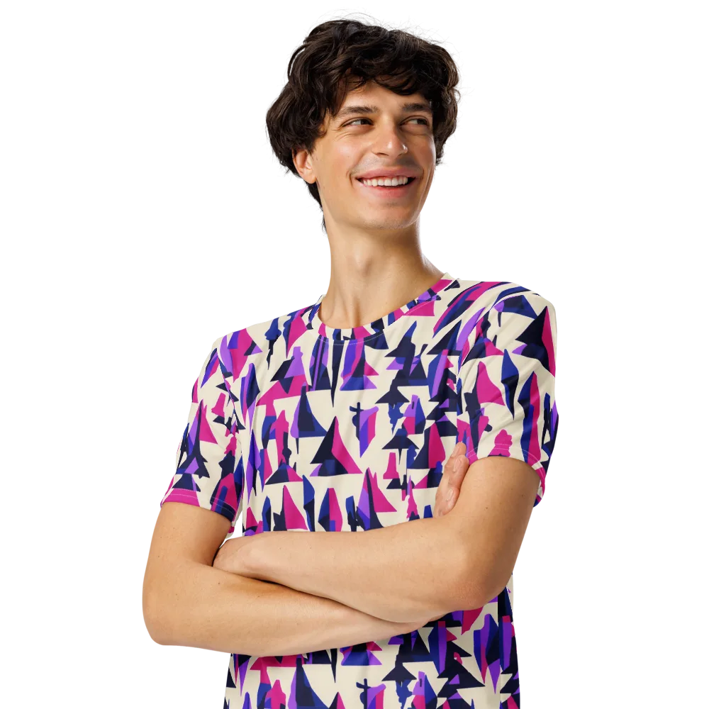 Electric Ridgeline on Men's Crew Neck T-Shirt — Left Front