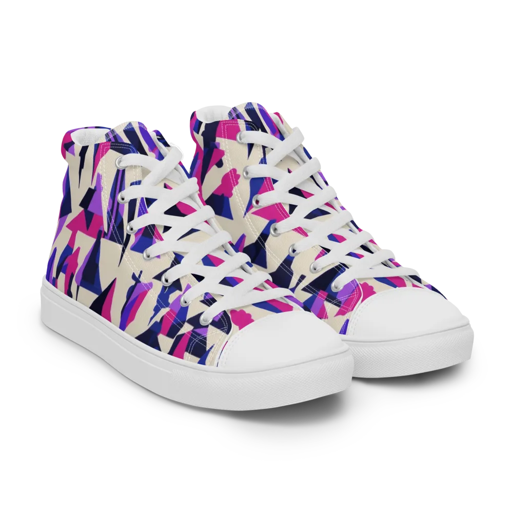 Electric Ridgeline on Men's High Top Canvas Shoes — Right Front