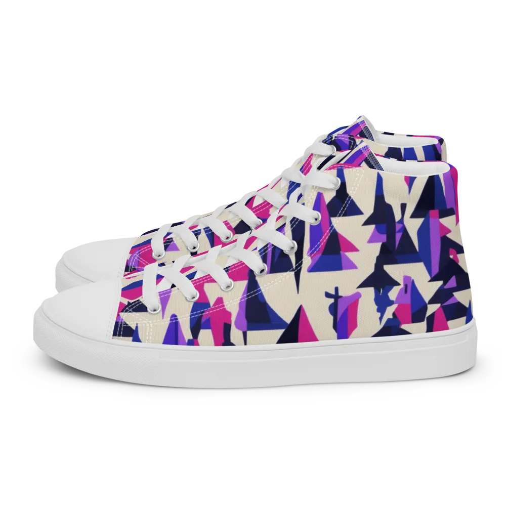 Electric Ridgeline on Men's High Top Canvas Shoes — Left