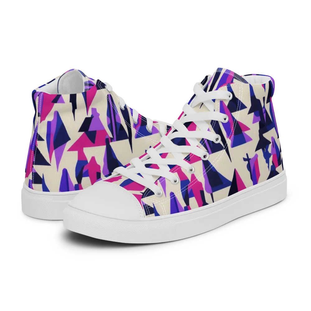 Electric Ridgeline on Men's High Top Canvas Shoes — Left