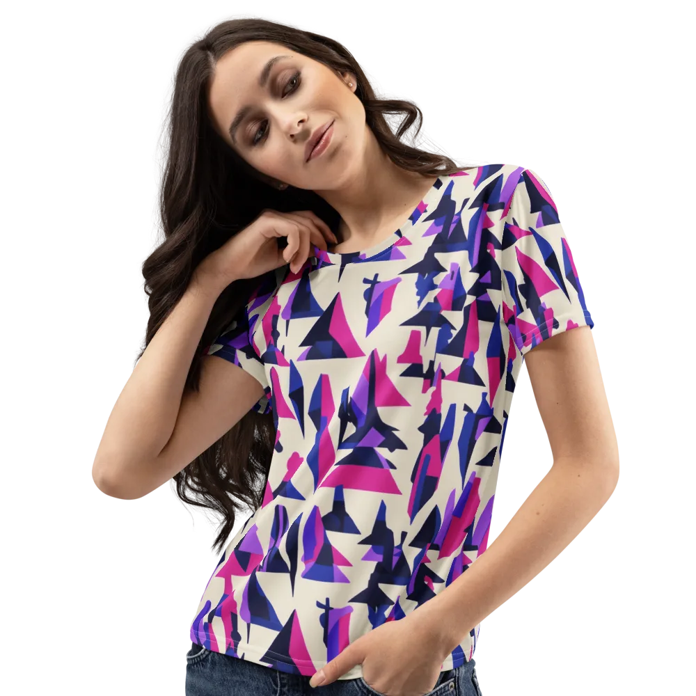 Electric Ridgeline on Women's Crew Neck T-Shirt — Left Front