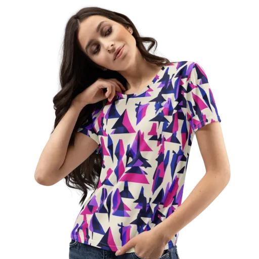 Electric Ridgeline on a Women's Crew Neck T-Shirt