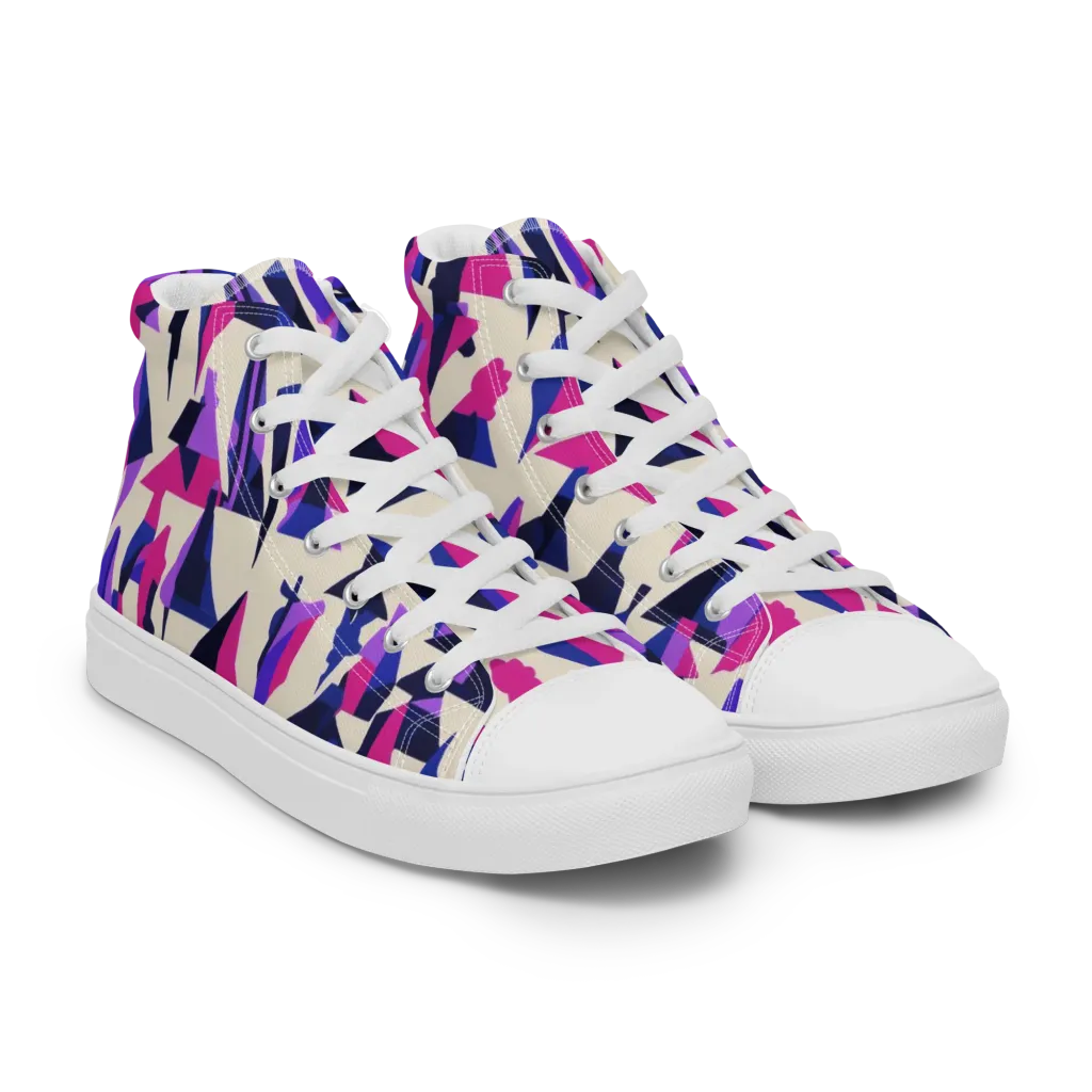 Electric Ridgeline on Women's High Top Canvas Shoes — Right Front