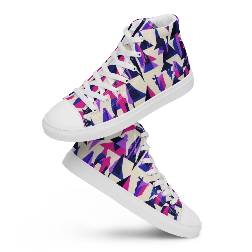Electric Ridgeline on Women's High Top Canvas Shoes — Front