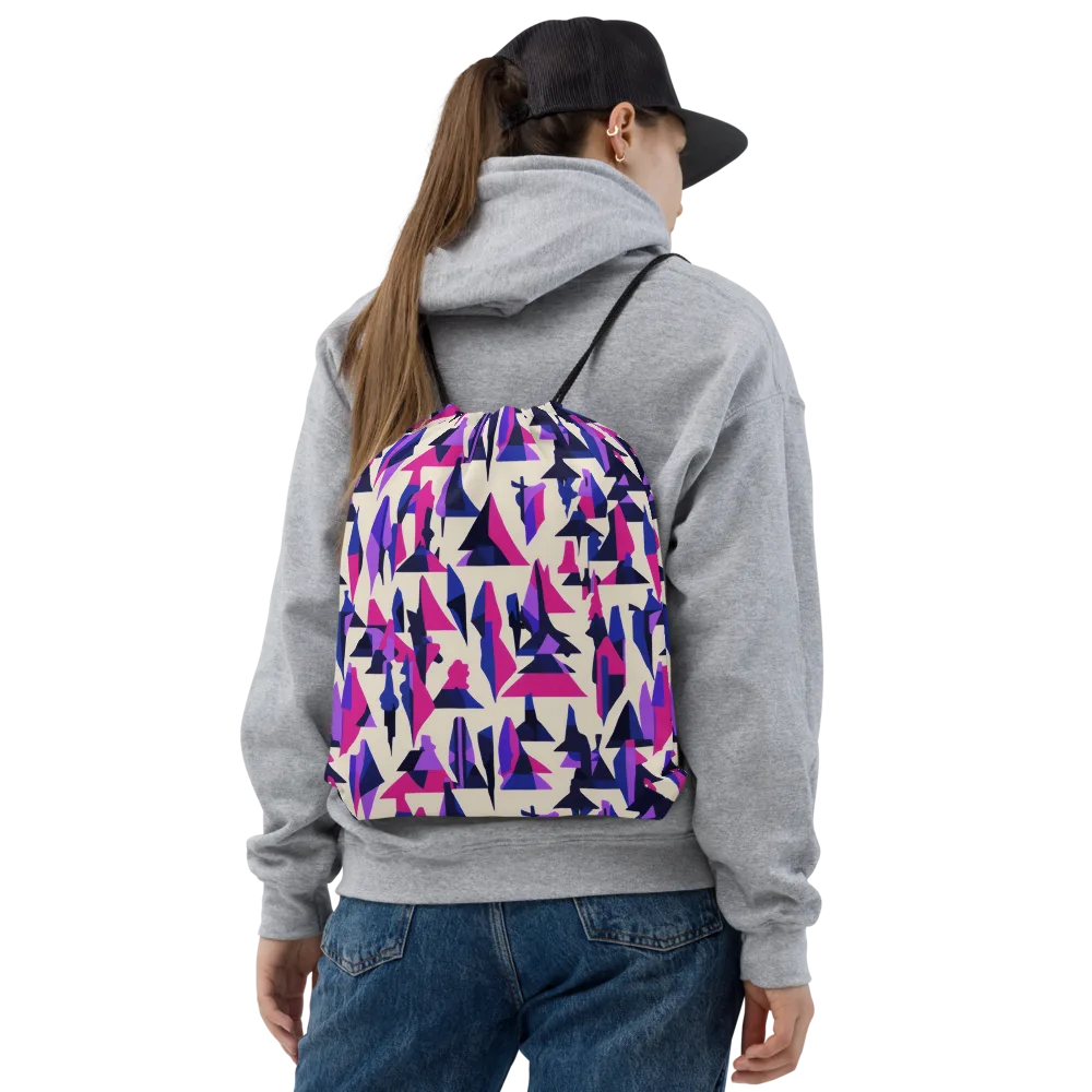 Electric Ridgeline on Drawstring Bag — Front