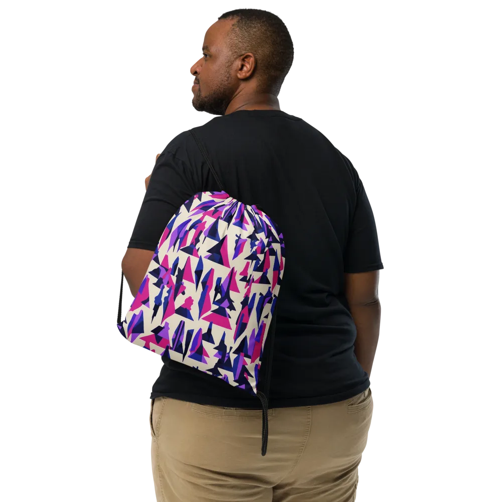 Electric Ridgeline on Drawstring Bag — Front