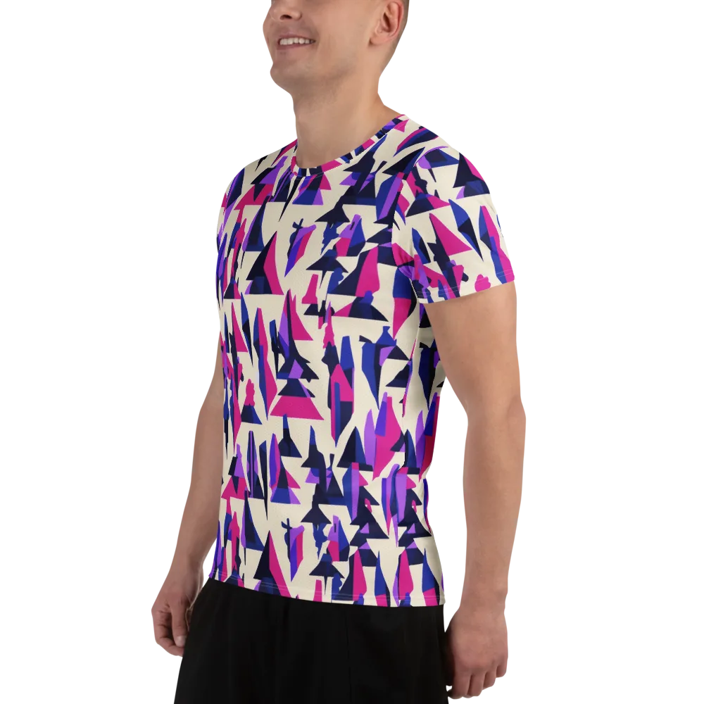 Electric Ridgeline on Men's Athletic T-Shirt — Left
