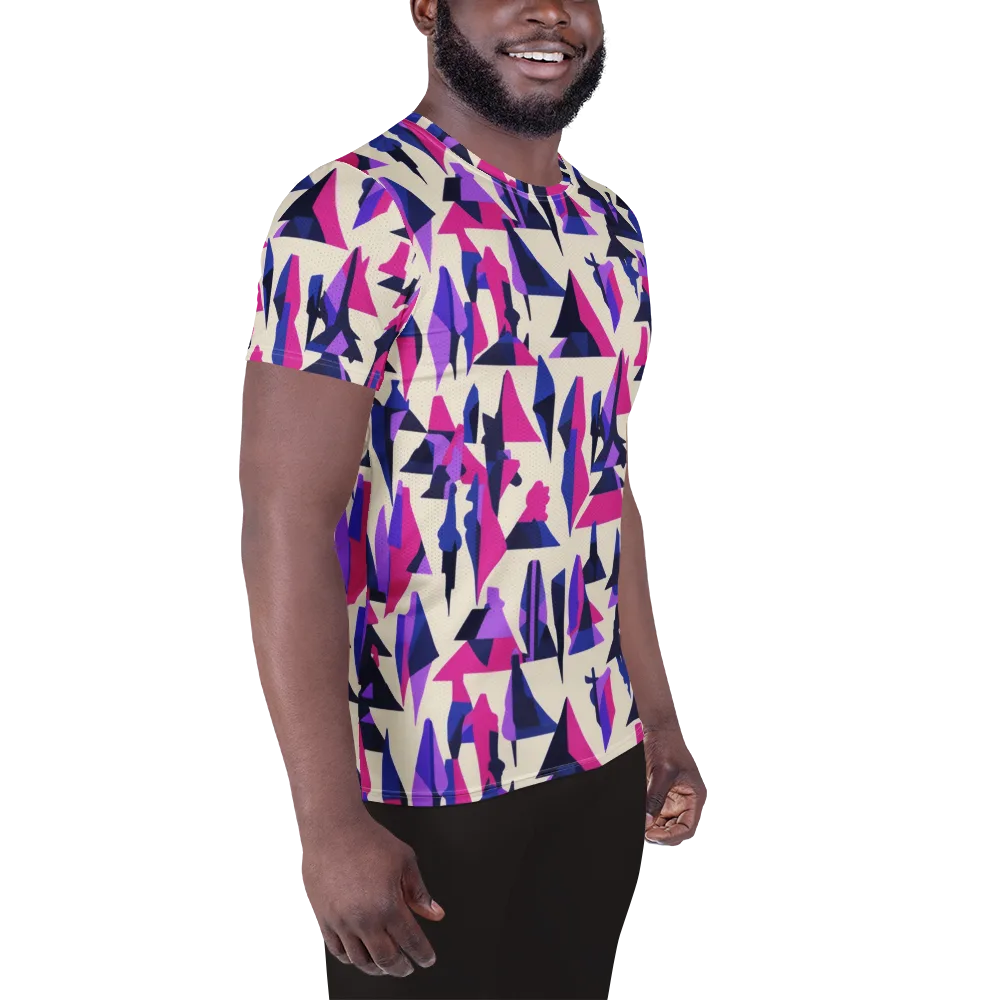 Electric Ridgeline on Men's Athletic T-Shirt — Right