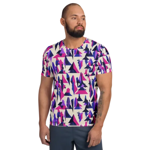 Electric Ridgeline on a Men's Athletic T-Shirt