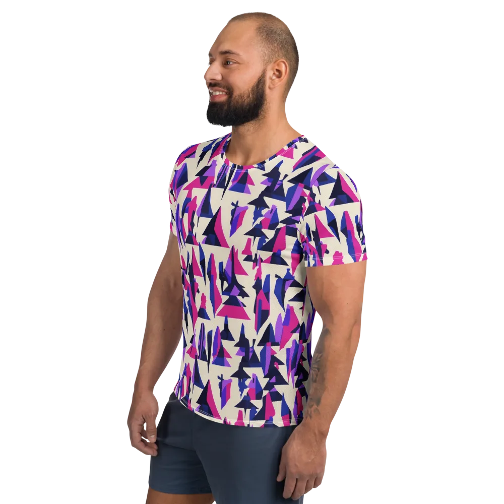 Electric Ridgeline on Men's Athletic T-Shirt — Left