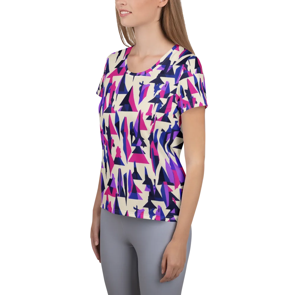 Electric Ridgeline on Women's Athletic T-Shirt — Left