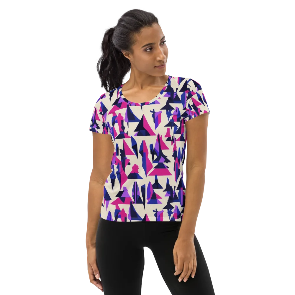 Electric Ridgeline on Women's Athletic T-Shirt — Front